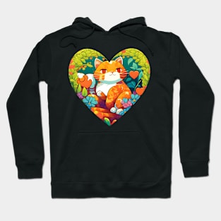 Floral kitty - Cat Heart Filled With Flowers Hoodie